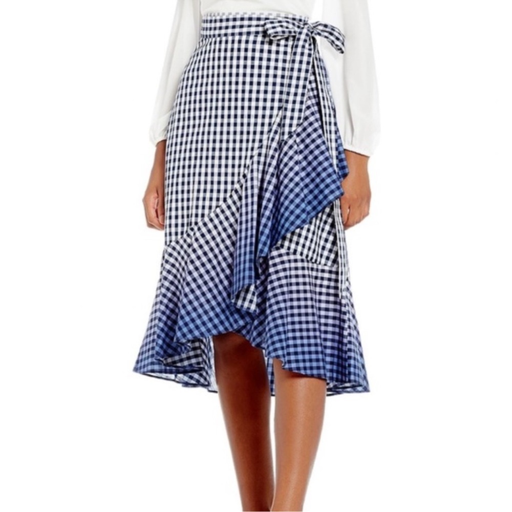 Badgley Mischka Medium Wrap Skirt Ombre Gingham